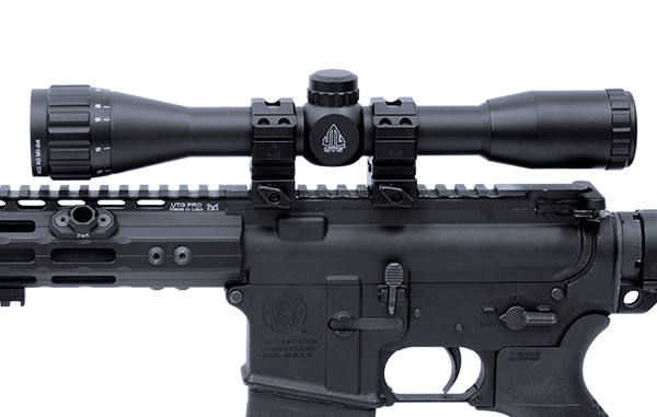 UTG 4X32 1-inch Hunter Scope Mil-dot Airgun Air Rifle Rings - mounted on rifle