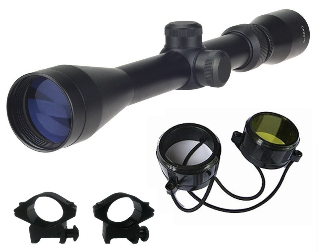 BESTEK 3-9X40mm Hunting Optics Rifle Scope Gun Scope with Ring Mounts and Lens Cover - included